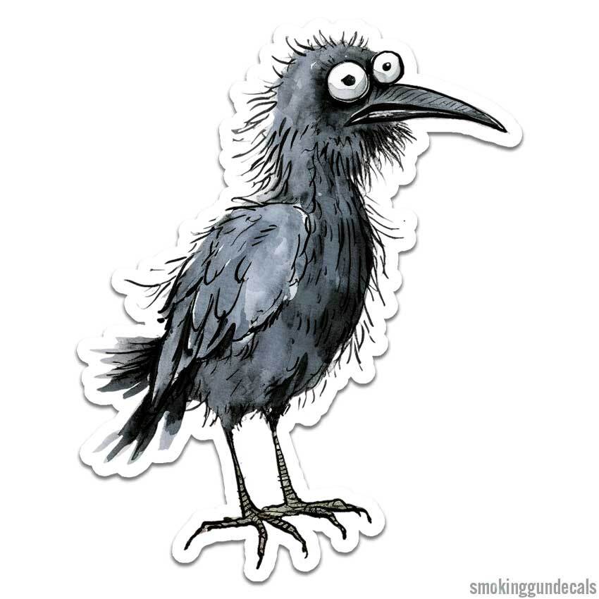 Funny Crow Blackbird, Vinyl Decal Sticker, Indoor Outdoor, 3 Sizes, #12214