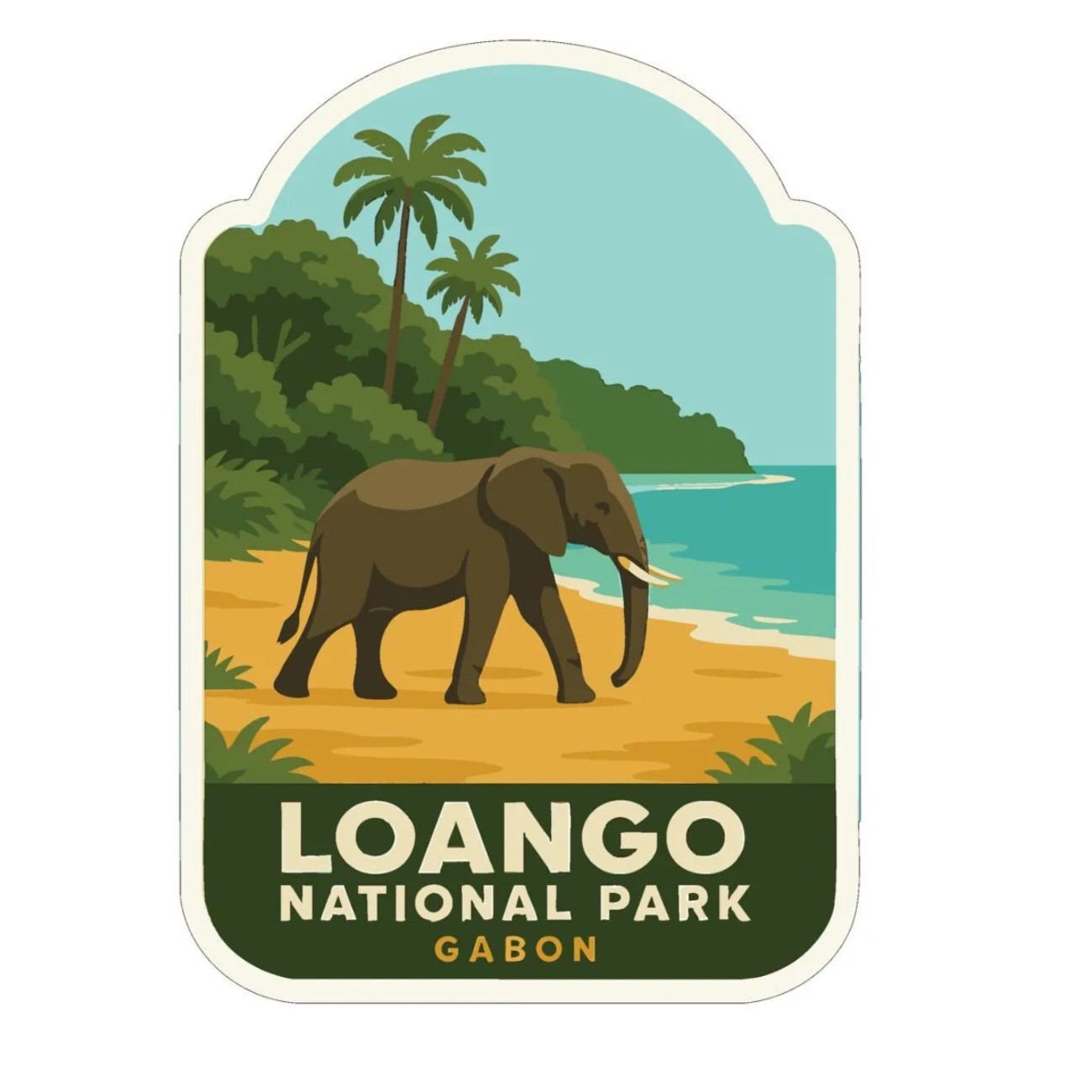 Loango Gabon Iron On Heat Transfer Vinyl HTV Die-Cut World National Parks