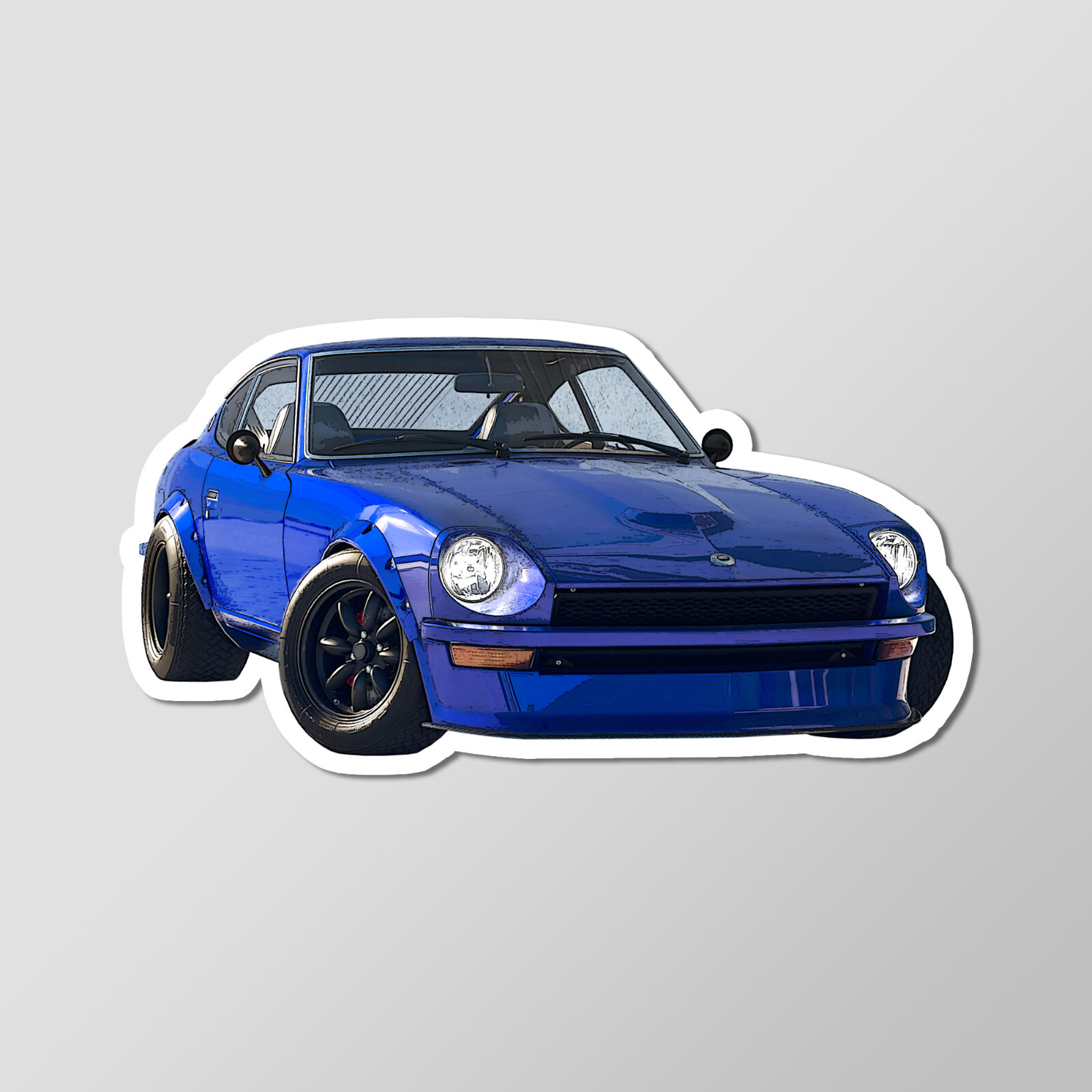 Datsun 240Z Fairlady Z Nissan S30 Front JDM Vinyl Laptop Glossy Sticker 3"