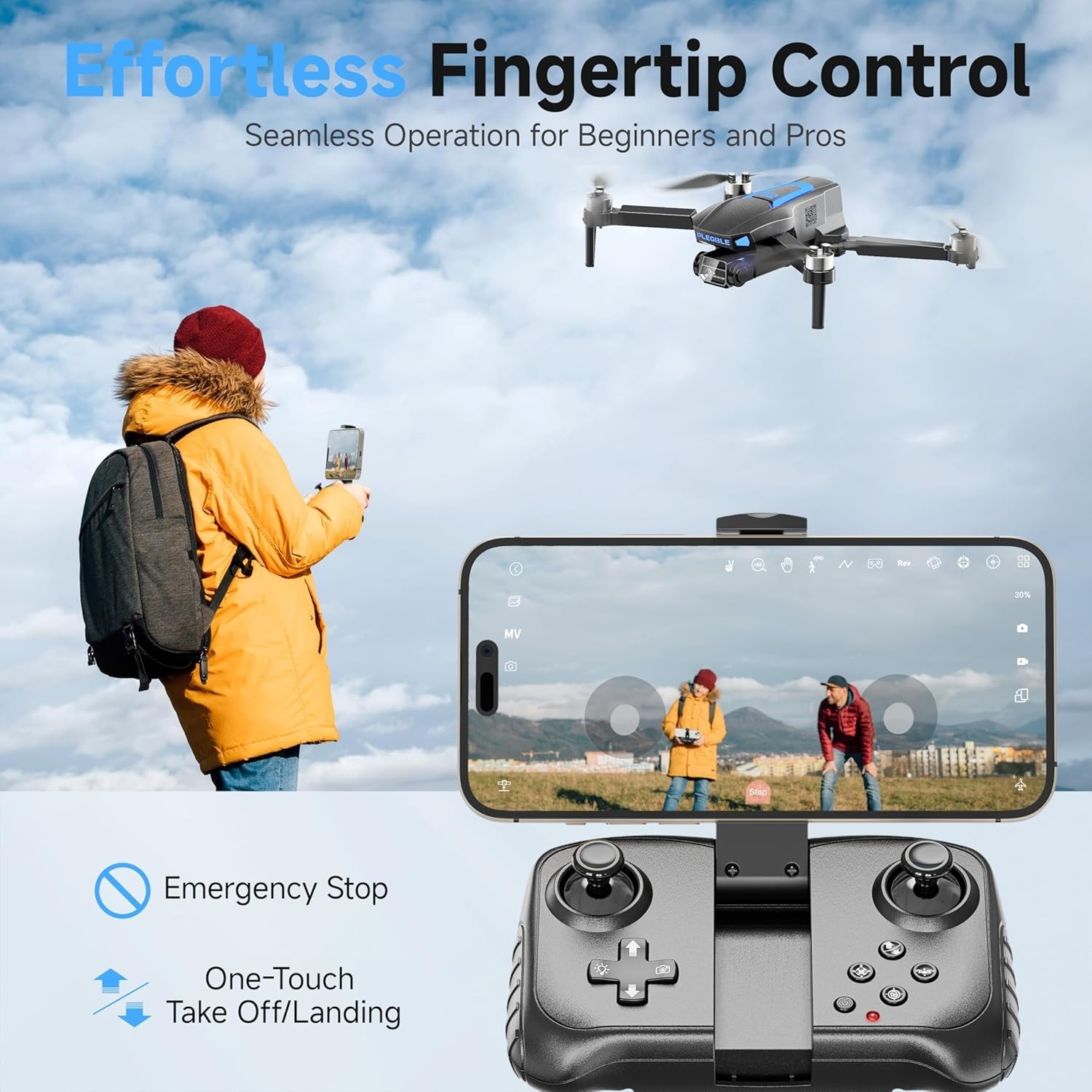 Drones with Camera for Adults 4K Brushless Motor Drone for Kids Beginners, FP…