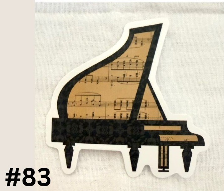 Vintage Style Sheet Music Vinyl Sticker Piano 2in No83