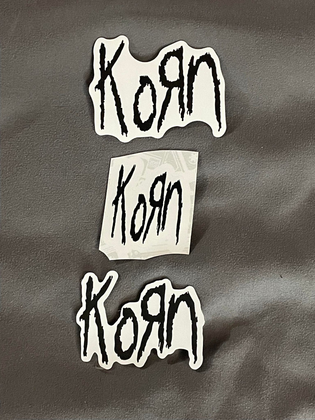 Lot (3) KORN 1 1/2" to 2 1/2" Band STICKERS Black White FAST! FREE SHIP! Davis