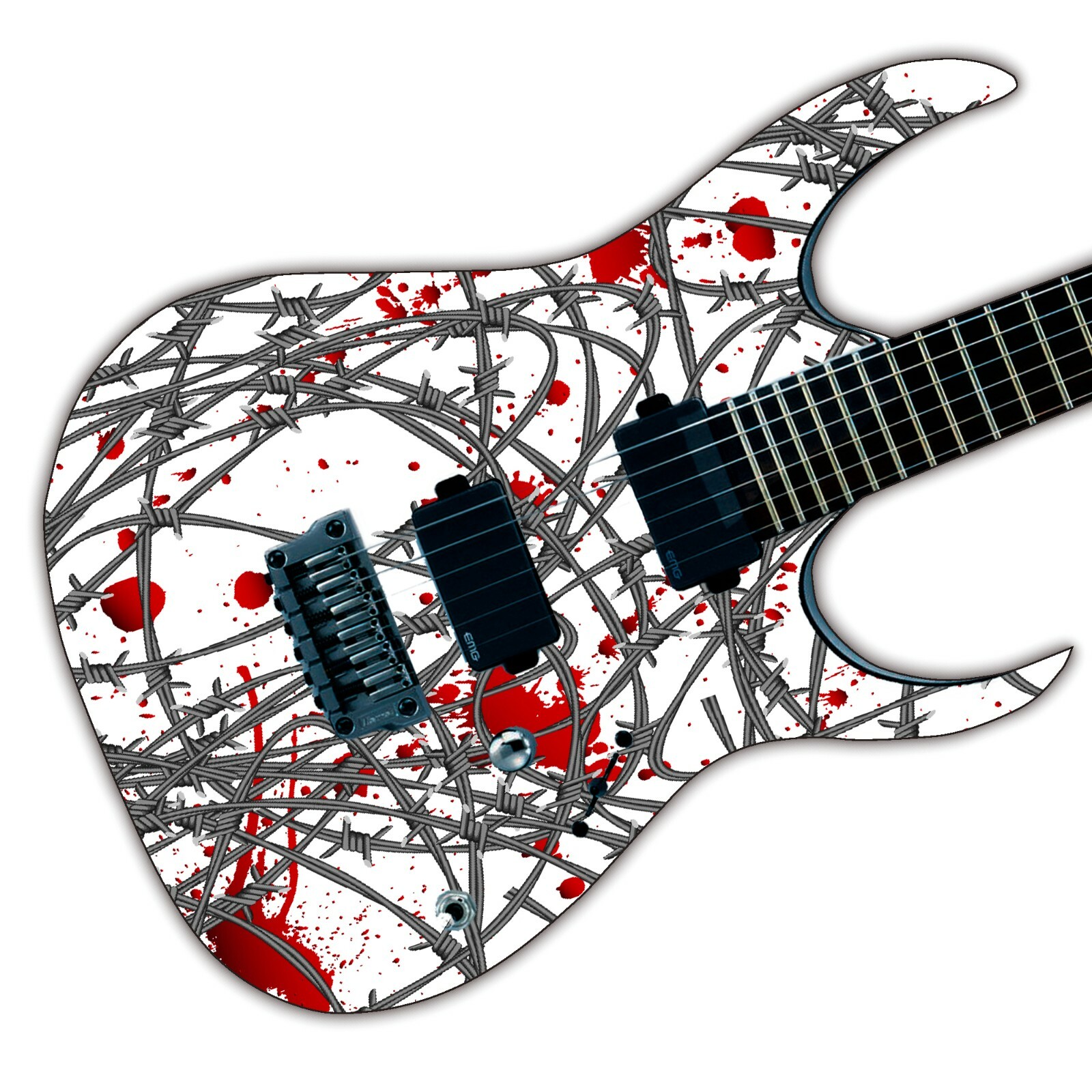 Guitar,Bass,Acoustic Skin Wrap Laminated Vinyl Decal Sticker The Blood Wire GS98