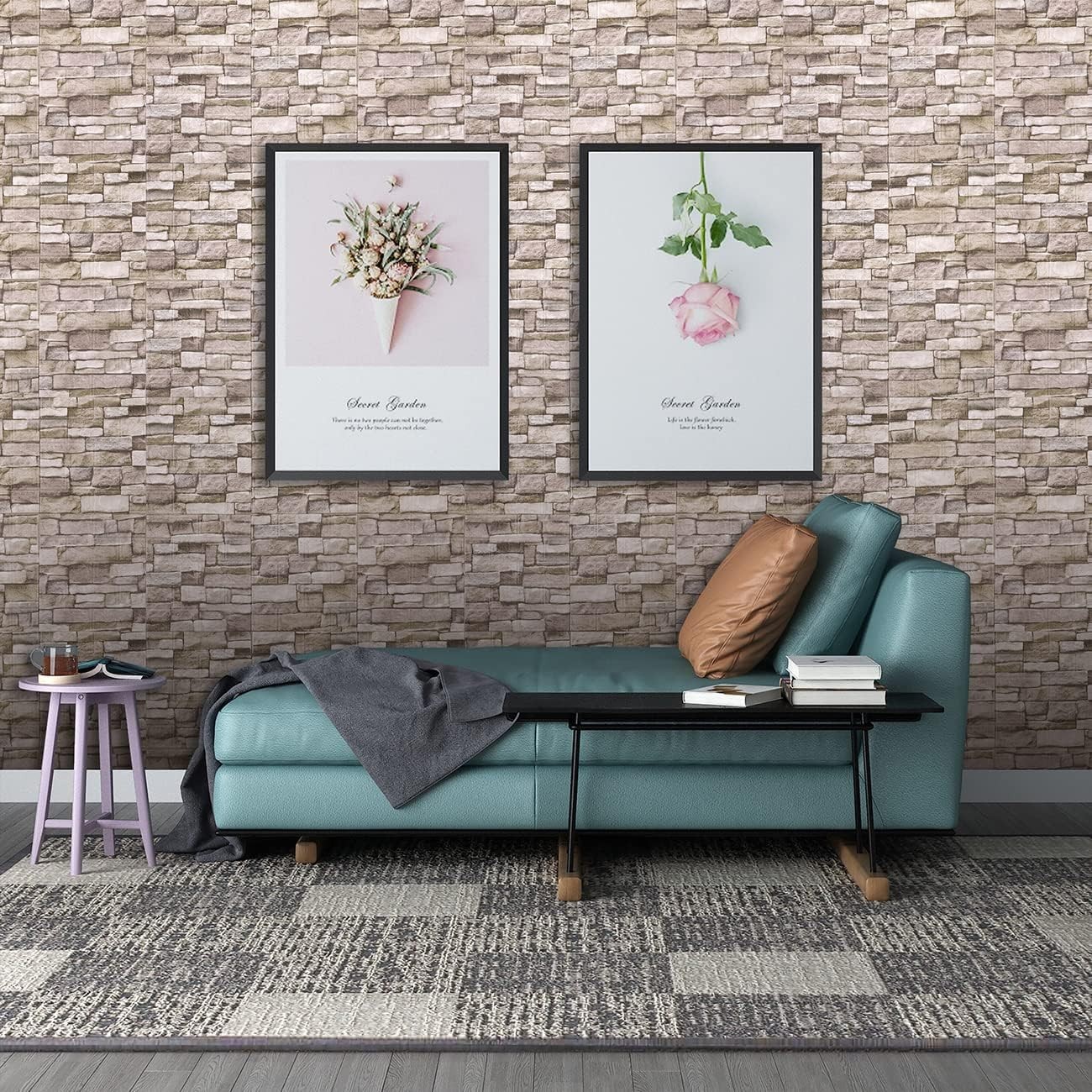 Elegant 3D Peel and Stick Wall Panels – 20PCS Faux Stone for Home Makeover
