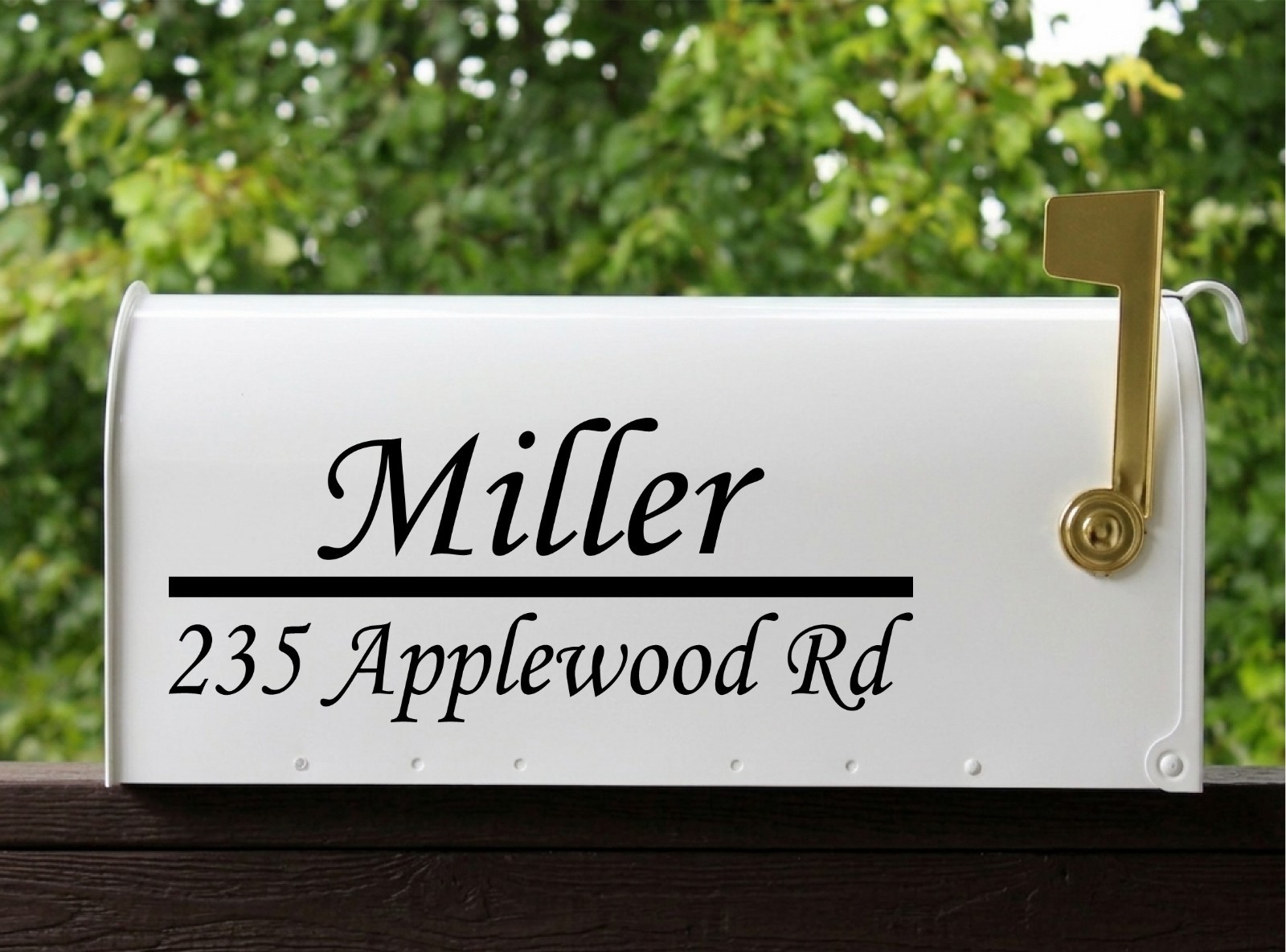 Set of 2 – 11"x4.5" Custom Mailbox Decals Sticker Name & Street, Many Fonts