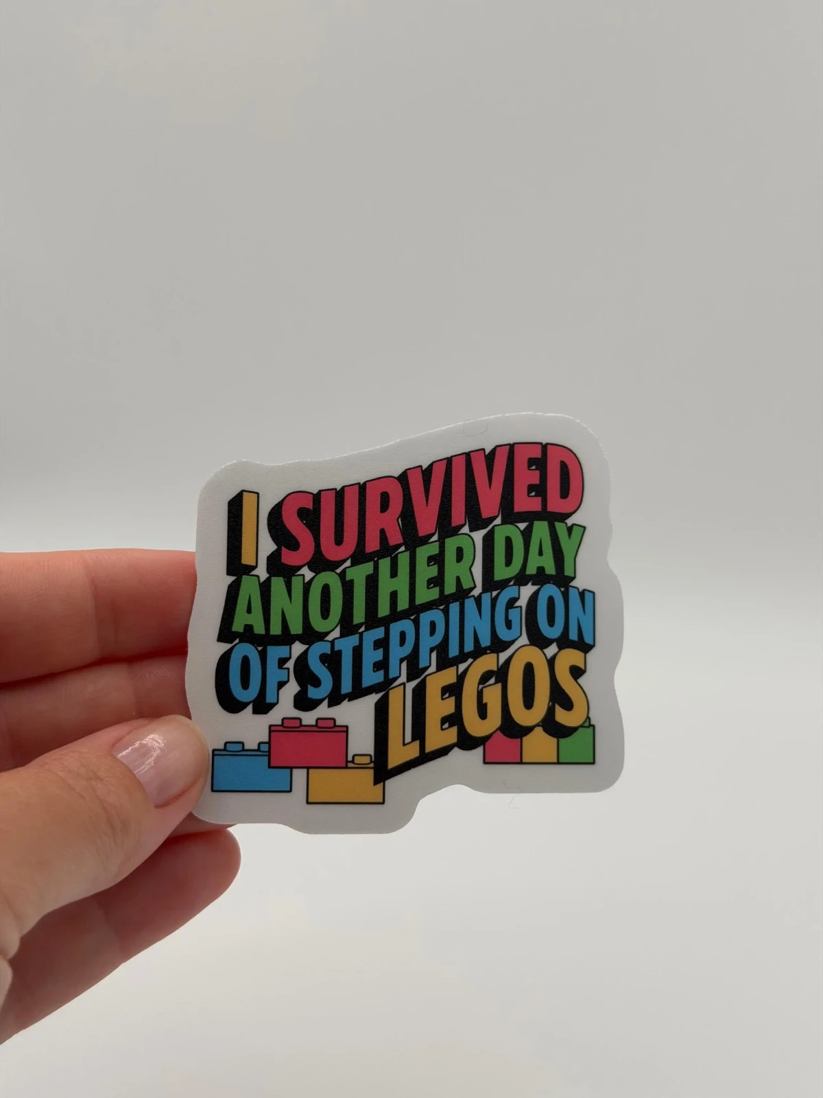 Funny Lego Stepping Sticker Waterproof Vinyl Laptop Water Bottle Decal