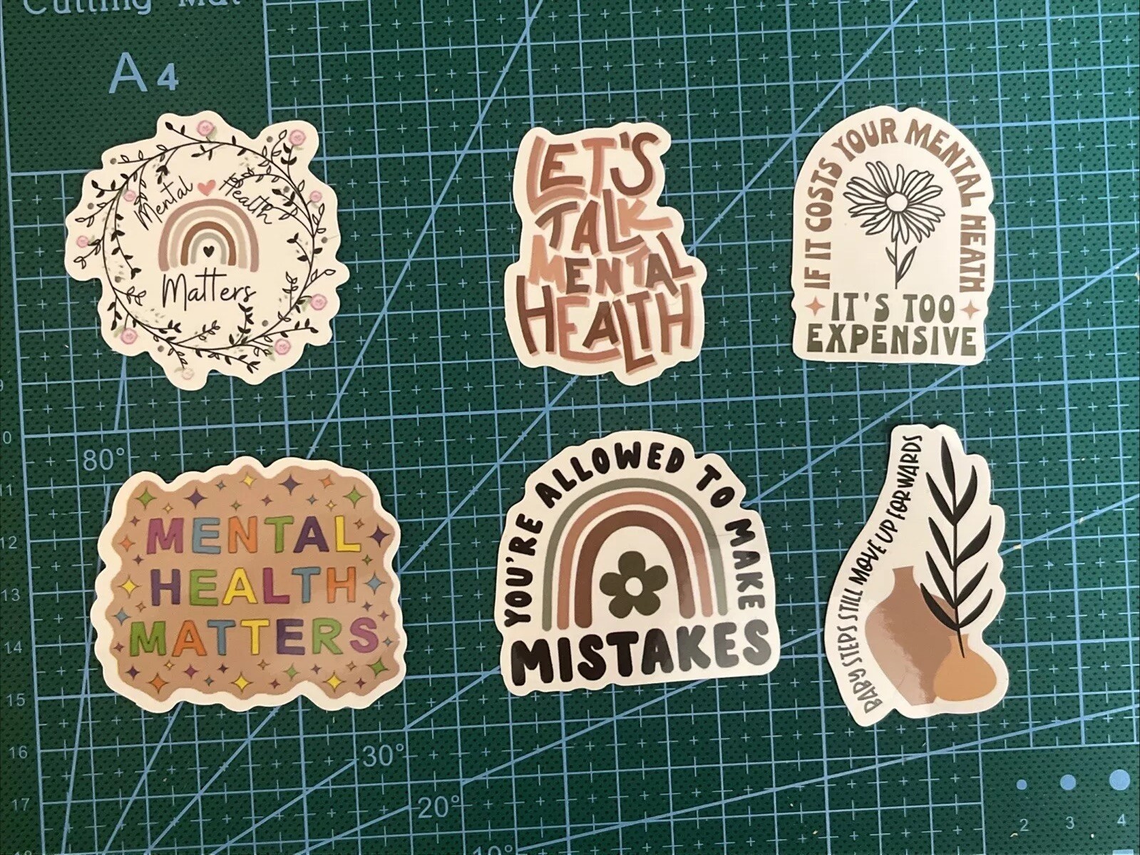 Mental Health Awareness Stickers Decals Lot 6 Random