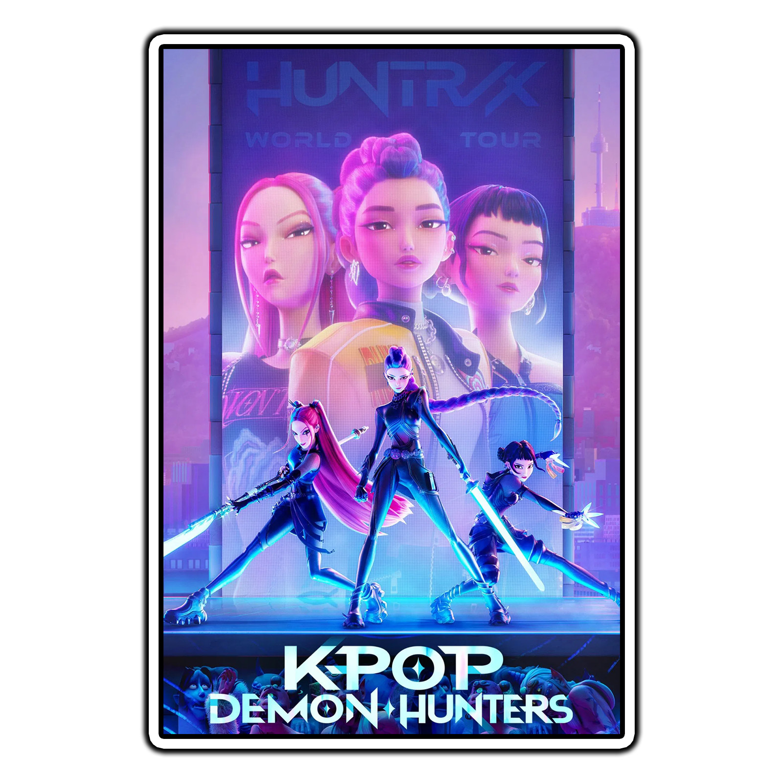 KPop Demon Hunters (2025) Movie Poster #1 Sticker Waterproof Vinyl Decal Die-Cut