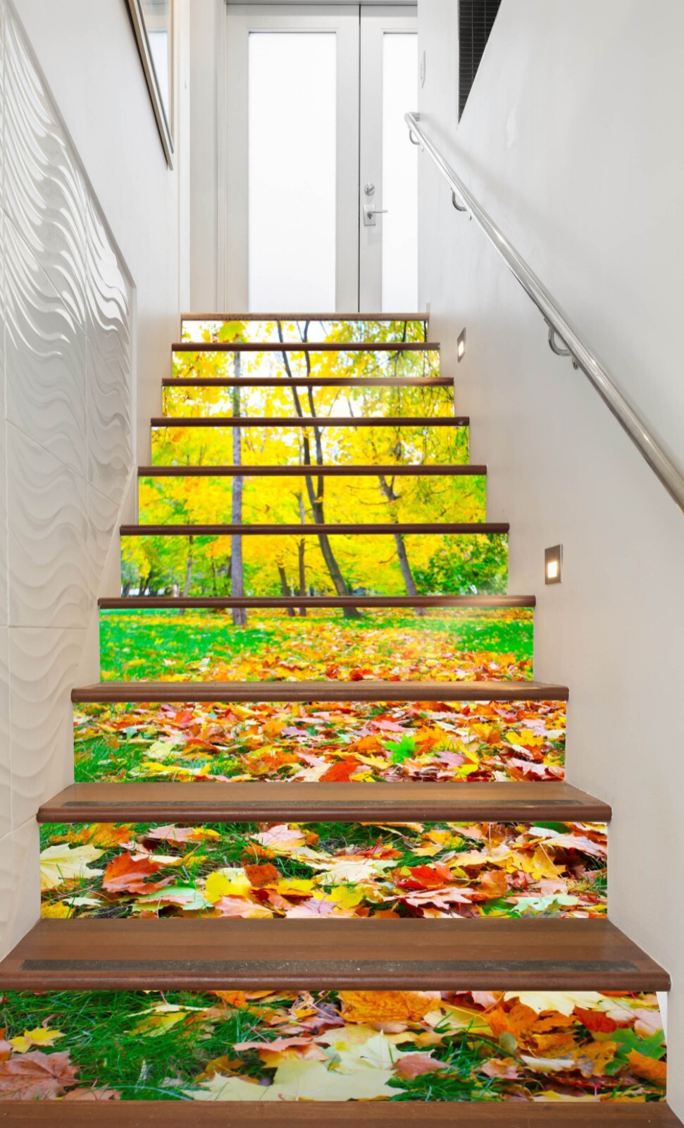 3D Falling Autumn Leaves AZ425 Stair Risers Decoration Mural Vinyl Wallpaper Kay