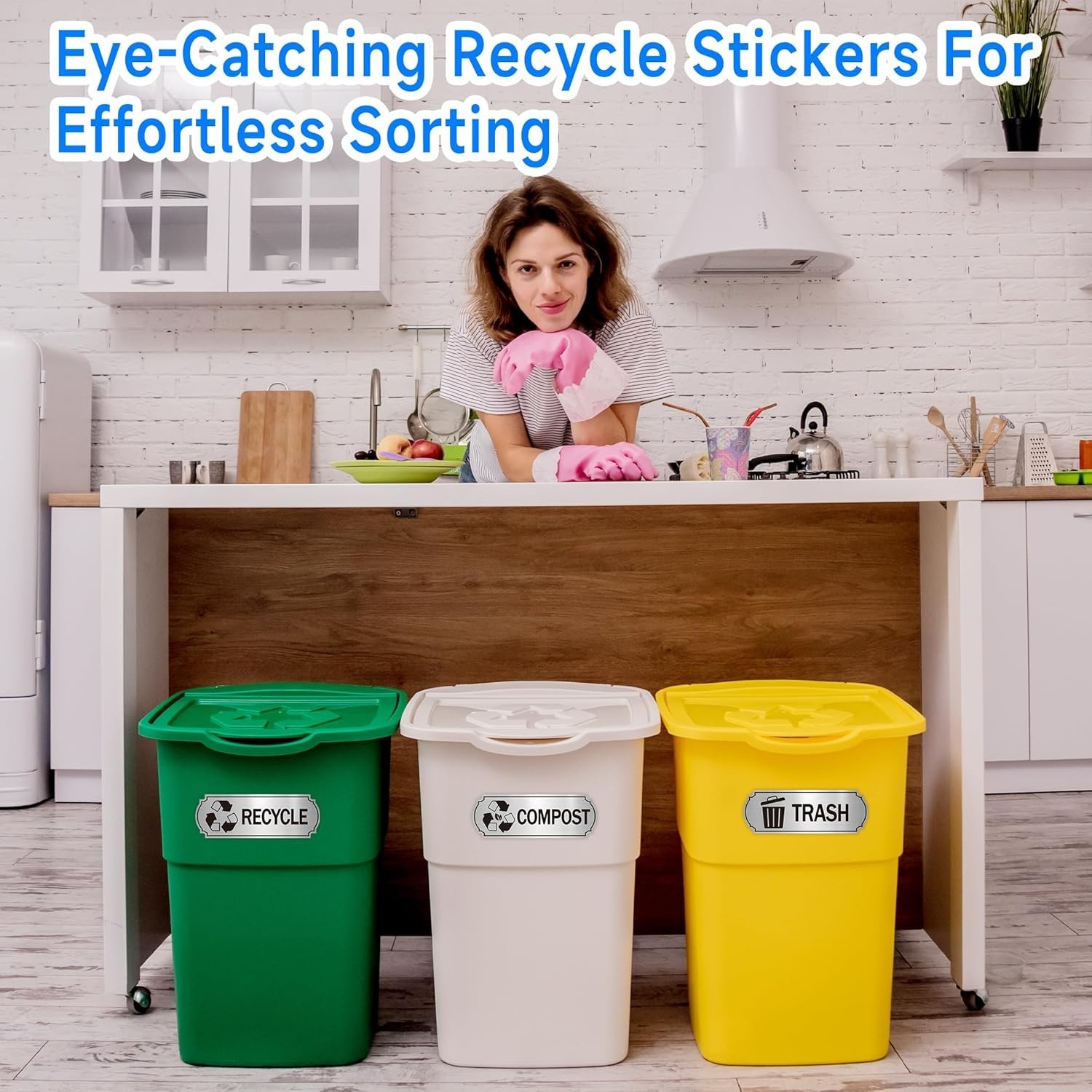 Elegant Self-Adhesive Recycling Stickers for Home, Office, and Outdoor Use – 7in