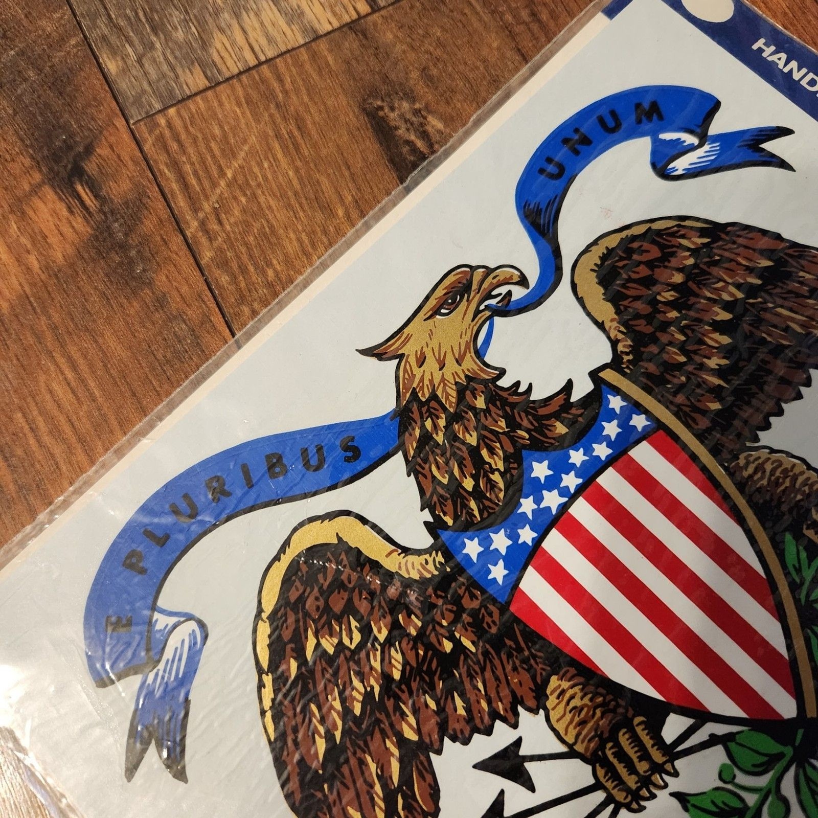 New Vintage 1978 Decorcal American Eagle Hand Painted Decal USA Armed Forces