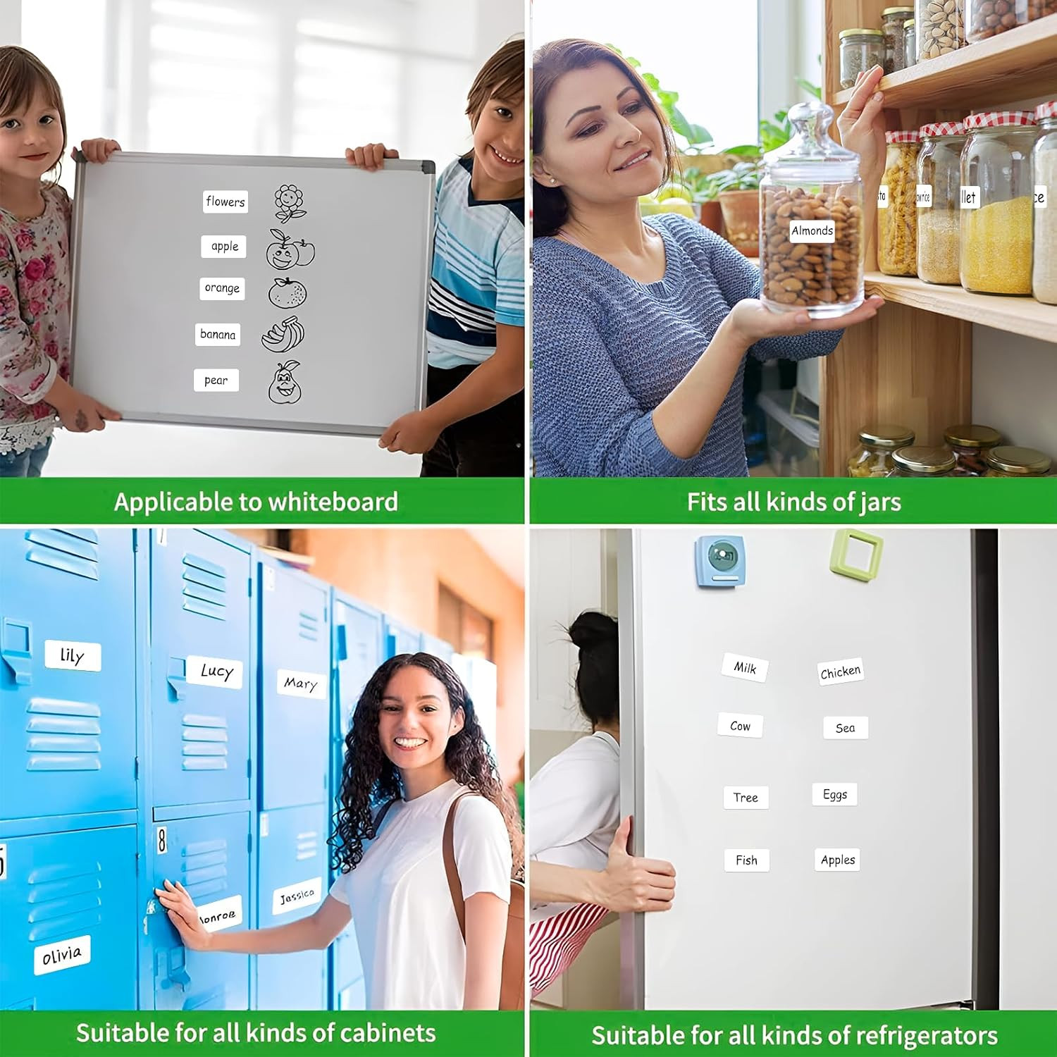 Multi-Use Removable Dry Erase Labels Stickers, White, 84pcs Reusable Sticky Note