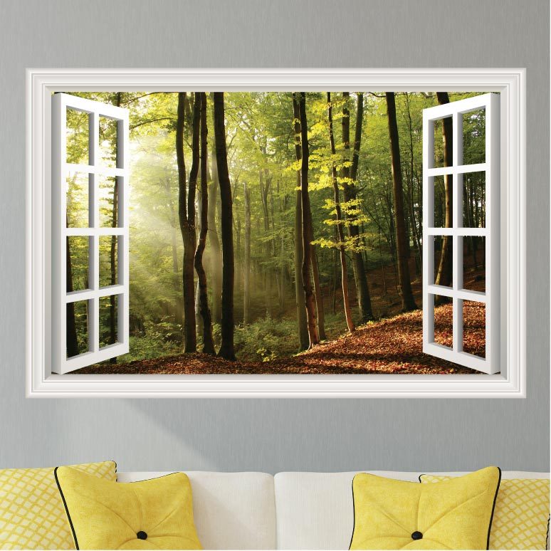 Trees Forest Sunlight Wall Decal Sticker Graphic Art Mural – 4 Sizes Available