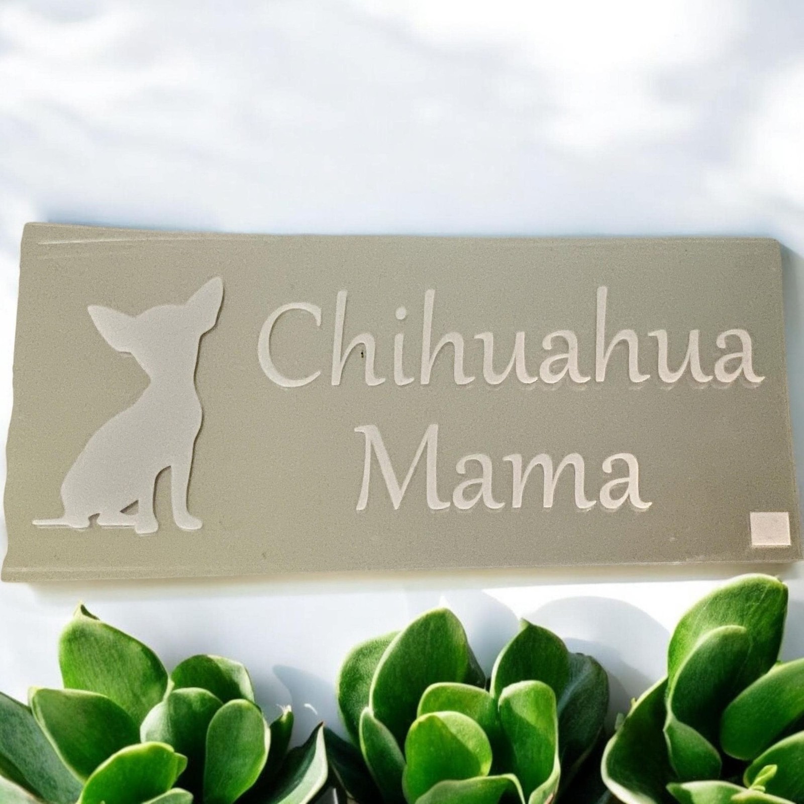 Chihuahua Mama White Car Sticker – Perfect for Laptops & Vehicles!
