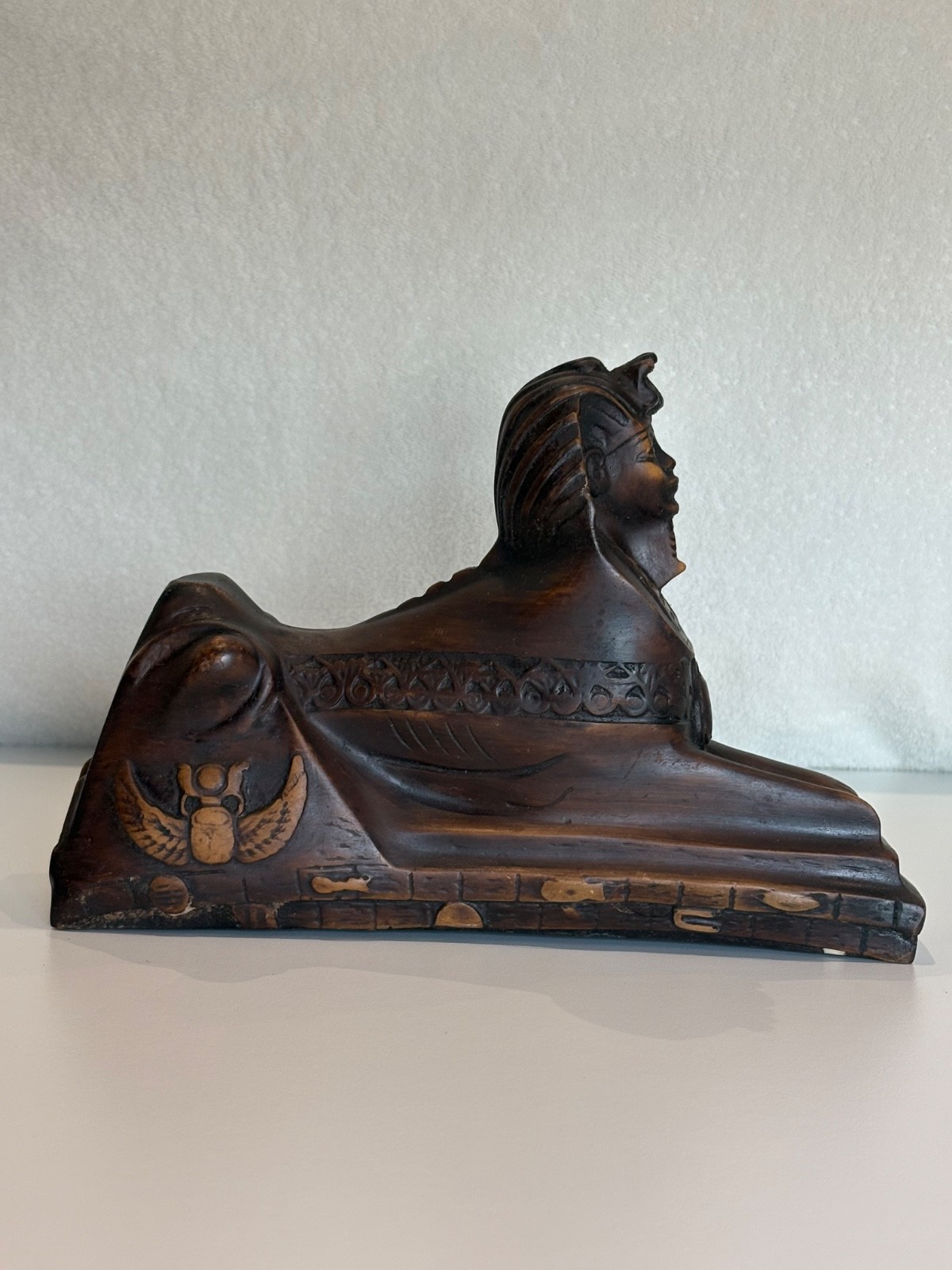 Egyptian Sphinx Statue Pharaoh Figurine Vintage Style Resin Home Decor
