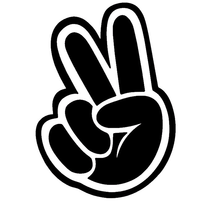 PEACE SIGN HAND, Decal Stickers for Cars, Windows, Laptops, Tablets.