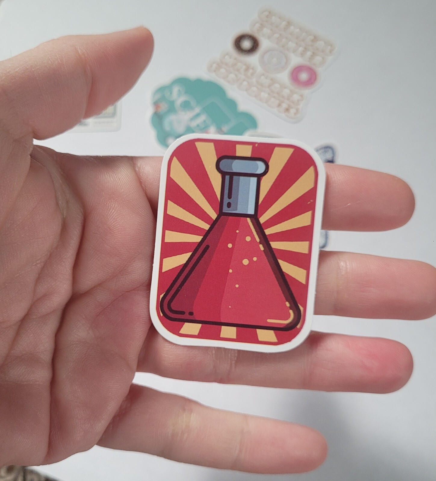Science lab vinyl sticker set of 8 chemistry chemical beaker experiment atom