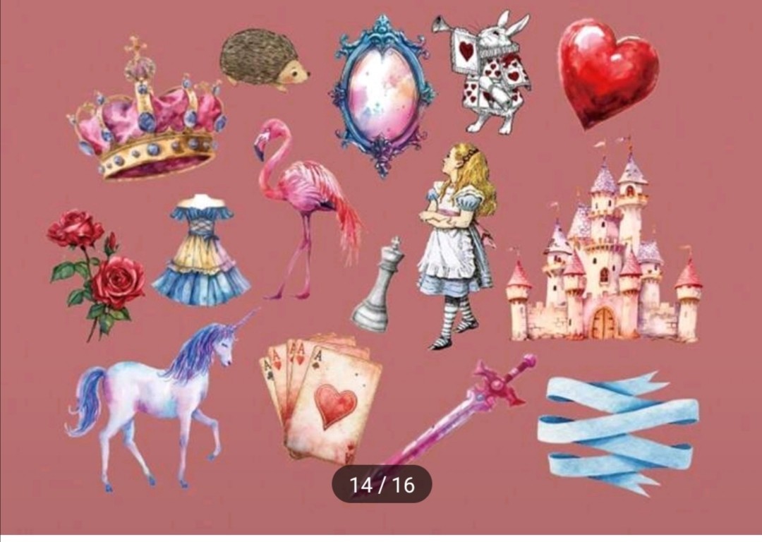 20 PCS Alice In Wonderland (Unofficial) PET Stickers BRAND NEW