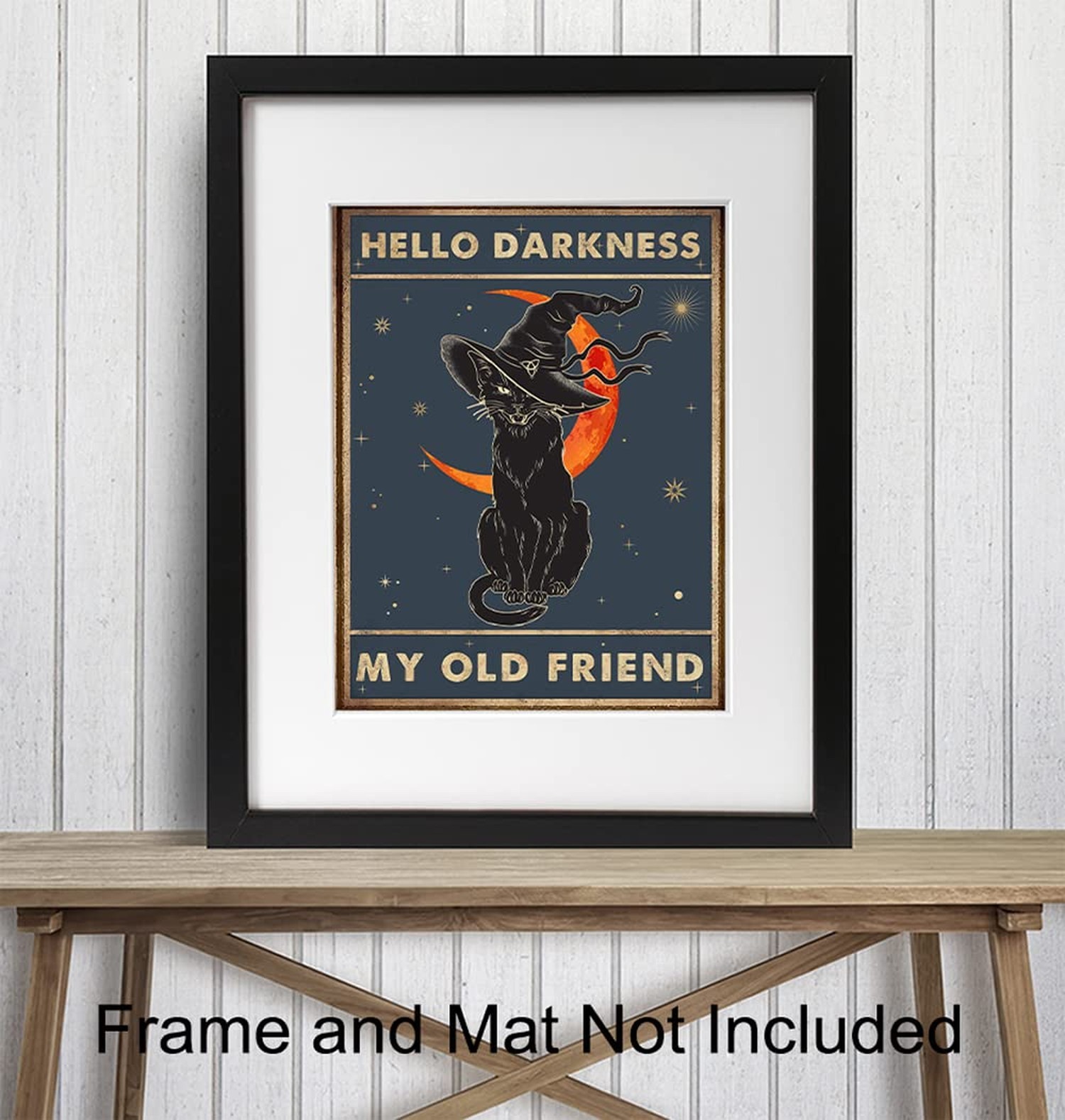 Witch Cat Wall Art – Black cat Room Decor – Goth Halloween Wall Art Print – P…