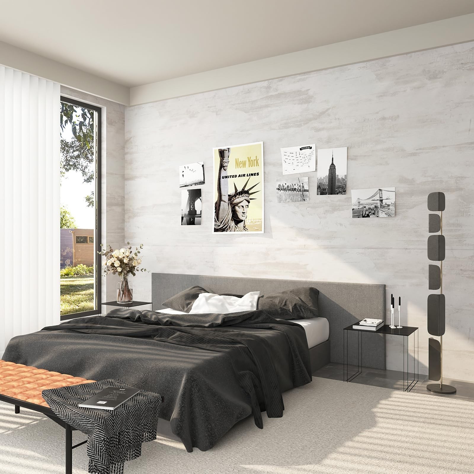 TOTIO Cream Concrete Wallpaper Peel Stick Milky White Plaster effect Contact …