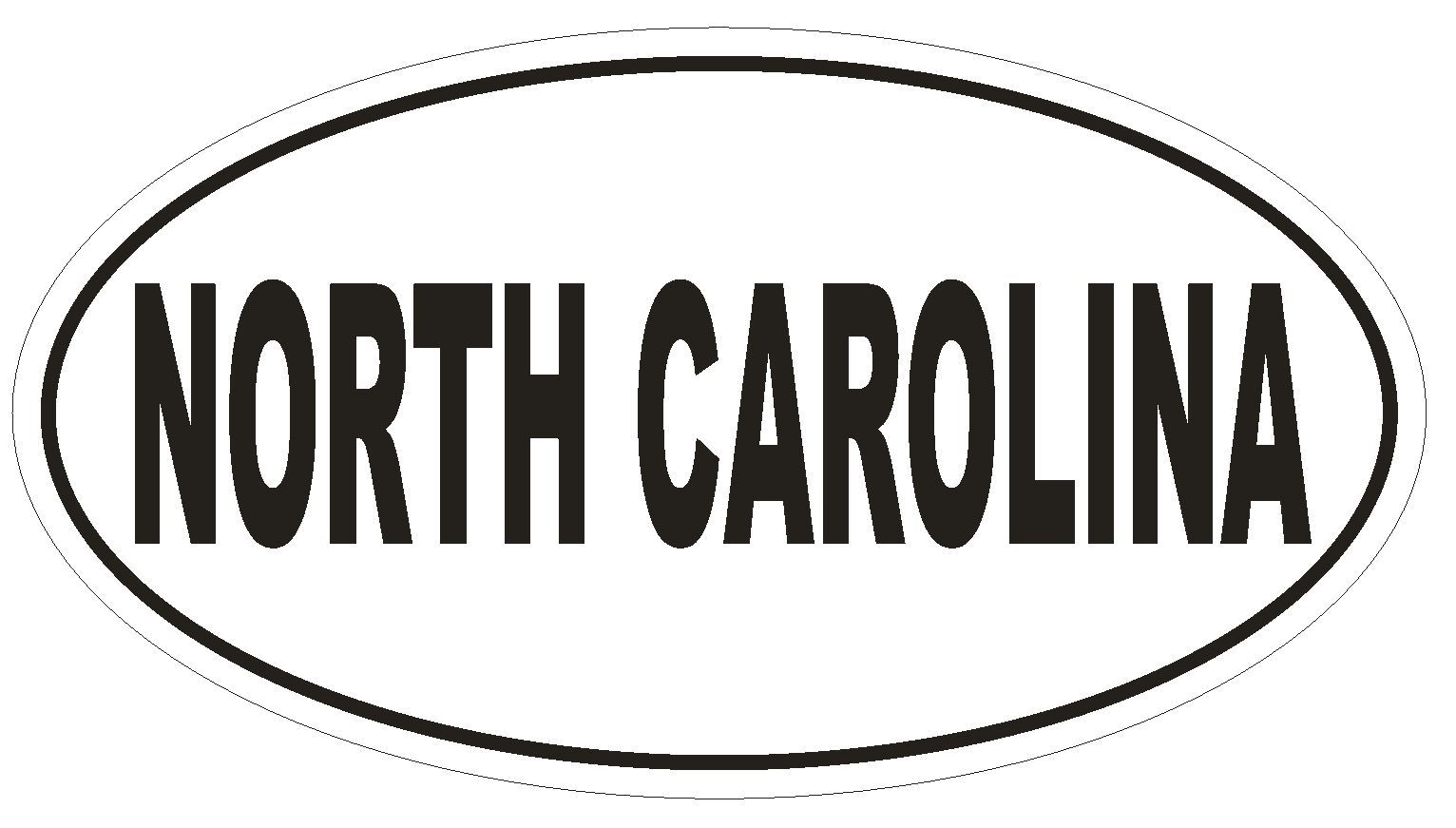 North Carolina Oval Bumper Sticker or Helmet Sticker D2362 State Euro Oval