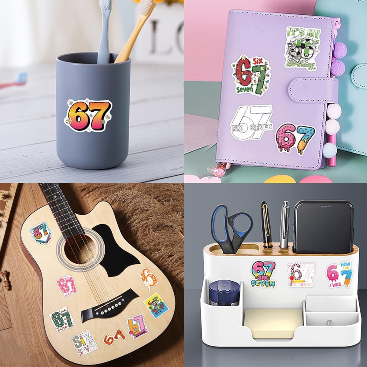 110Pcs 6-7 Stickers, Funny Waterproof Vinyl for Phone, Water Bottle, Luggage