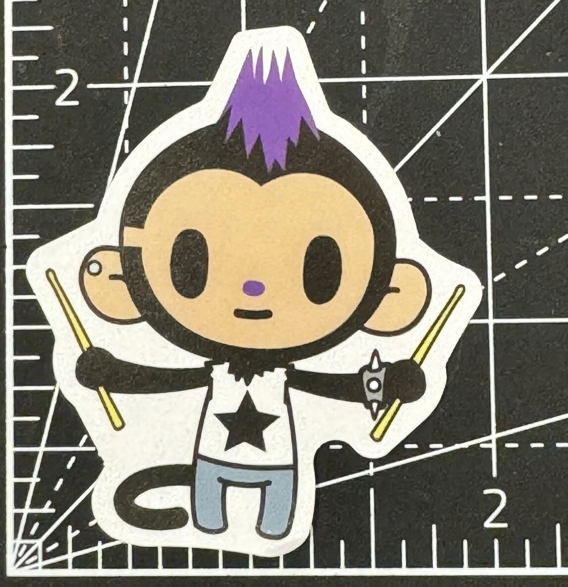 Drummer Max Punkstar Vinyl Decal Sticker Bomb tokidoki Drums DJ Punk Monkey Emo