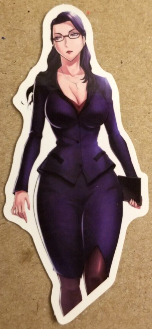Waifu Sticker Girl Formal Purple Dress Date Senpai Idol Anime Manga Pin Up Pinup