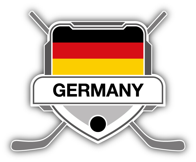 Germany Flag Hockey Crest Car Bumper Sticker Decal