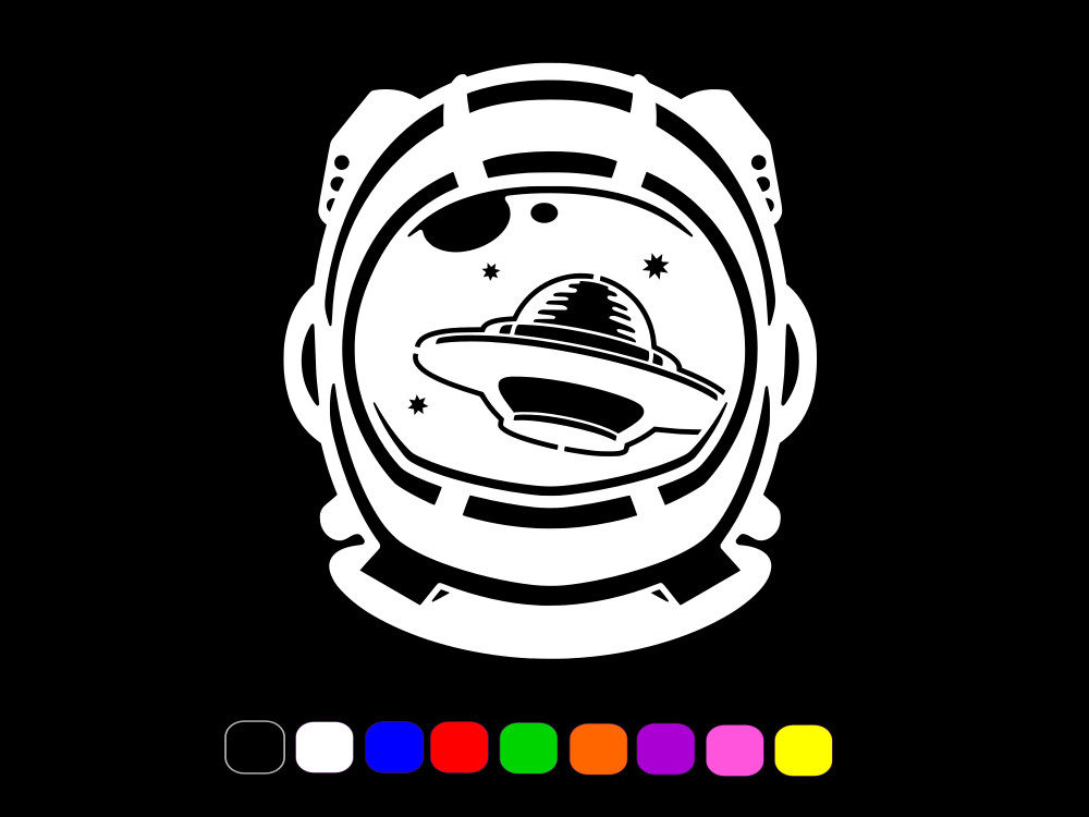 ASTRONAUT UFO HELMET Vinyl Decal Window Wall Laptop Sticker CHOOSE SIZE COLOR
