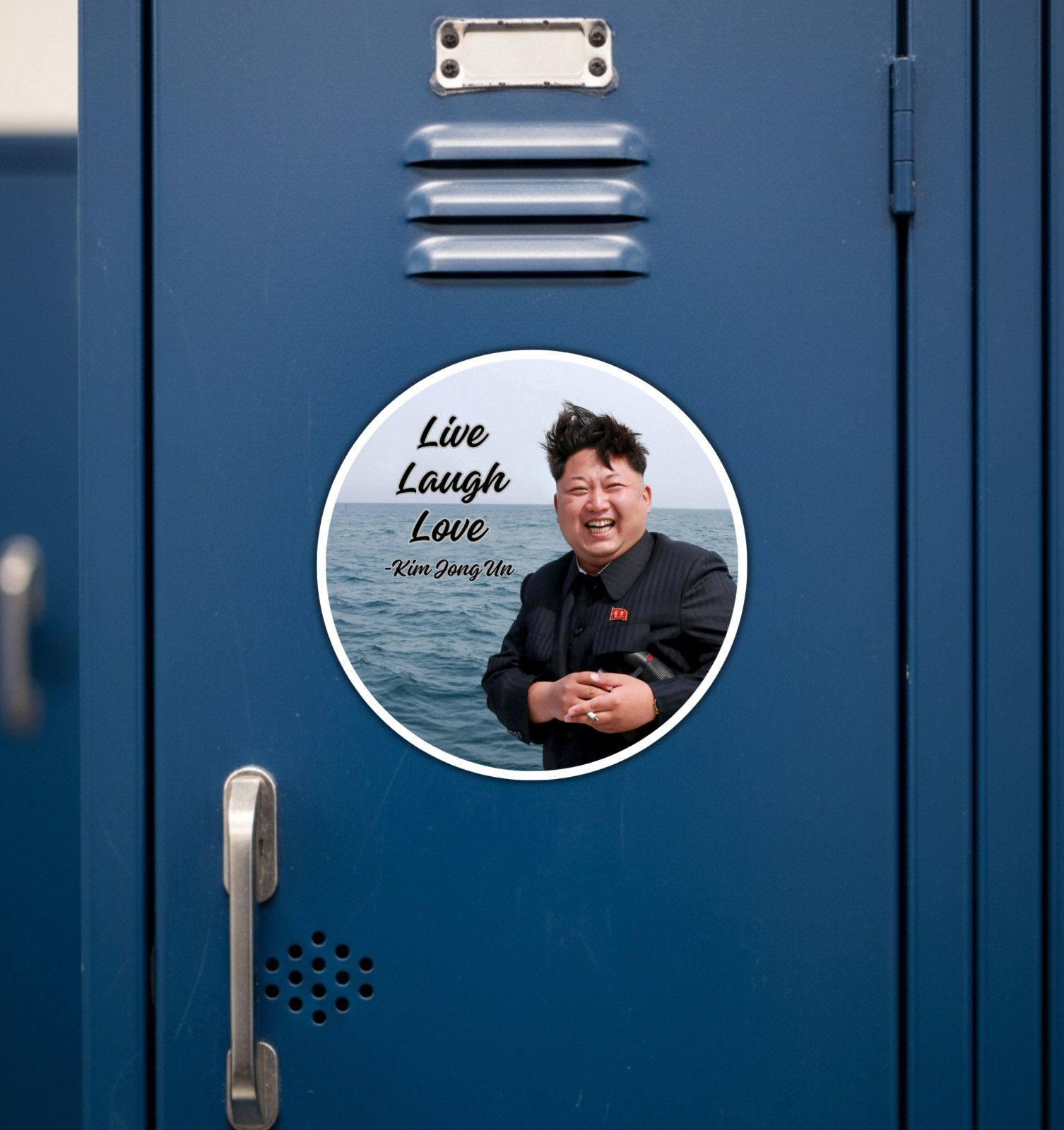 Live, Laugh, Love Kim Jong Un Funny Fridge Magnet or Laptop Sticker
