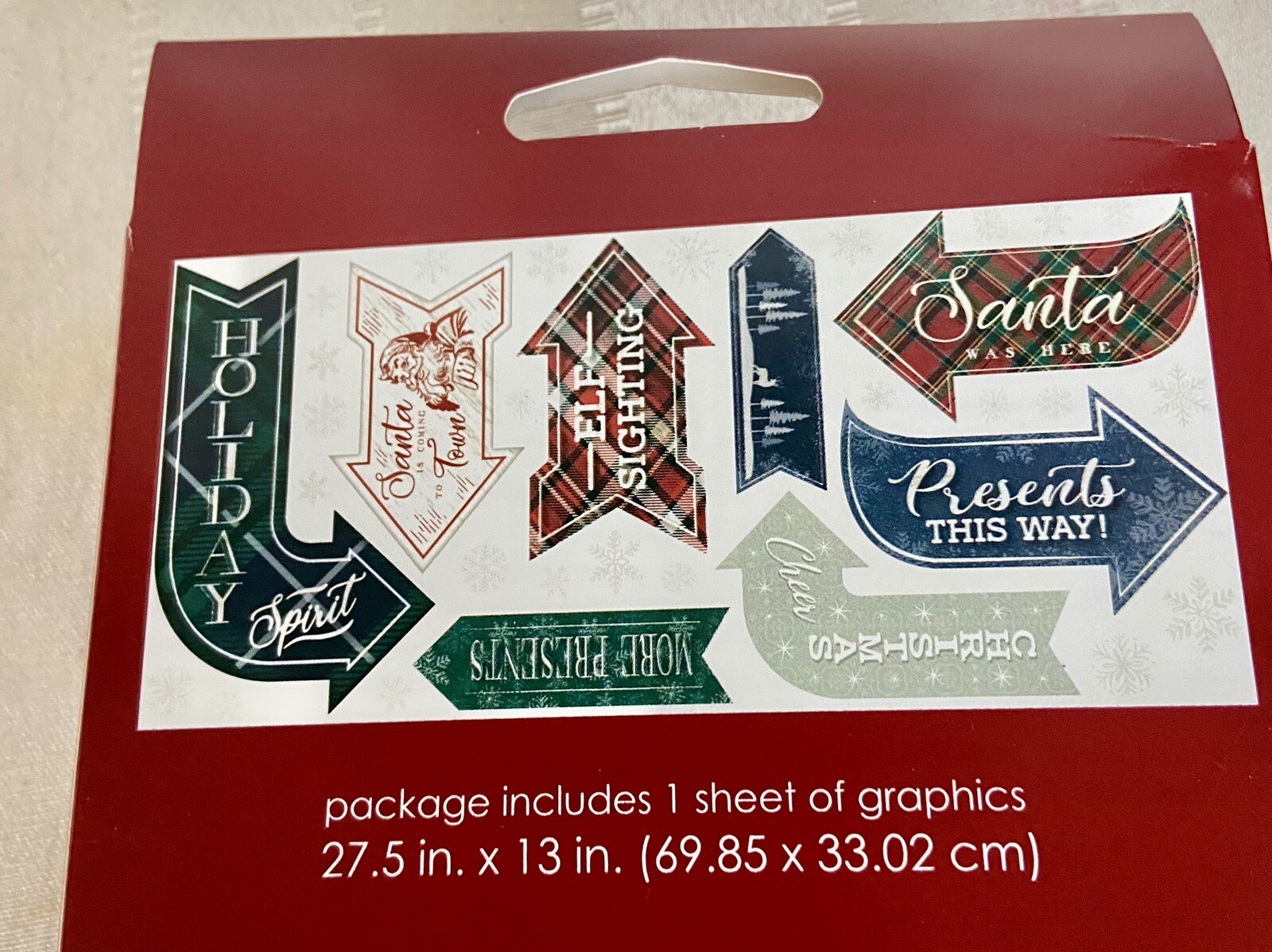 Repositional Christmas Wall Clings Decor Box Of 8 Designs NEW!