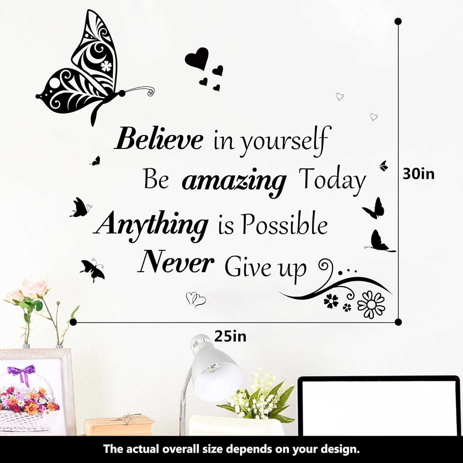 Inspirational Butterfly Wall Decals – Removable Quotes for Bedroom & Office