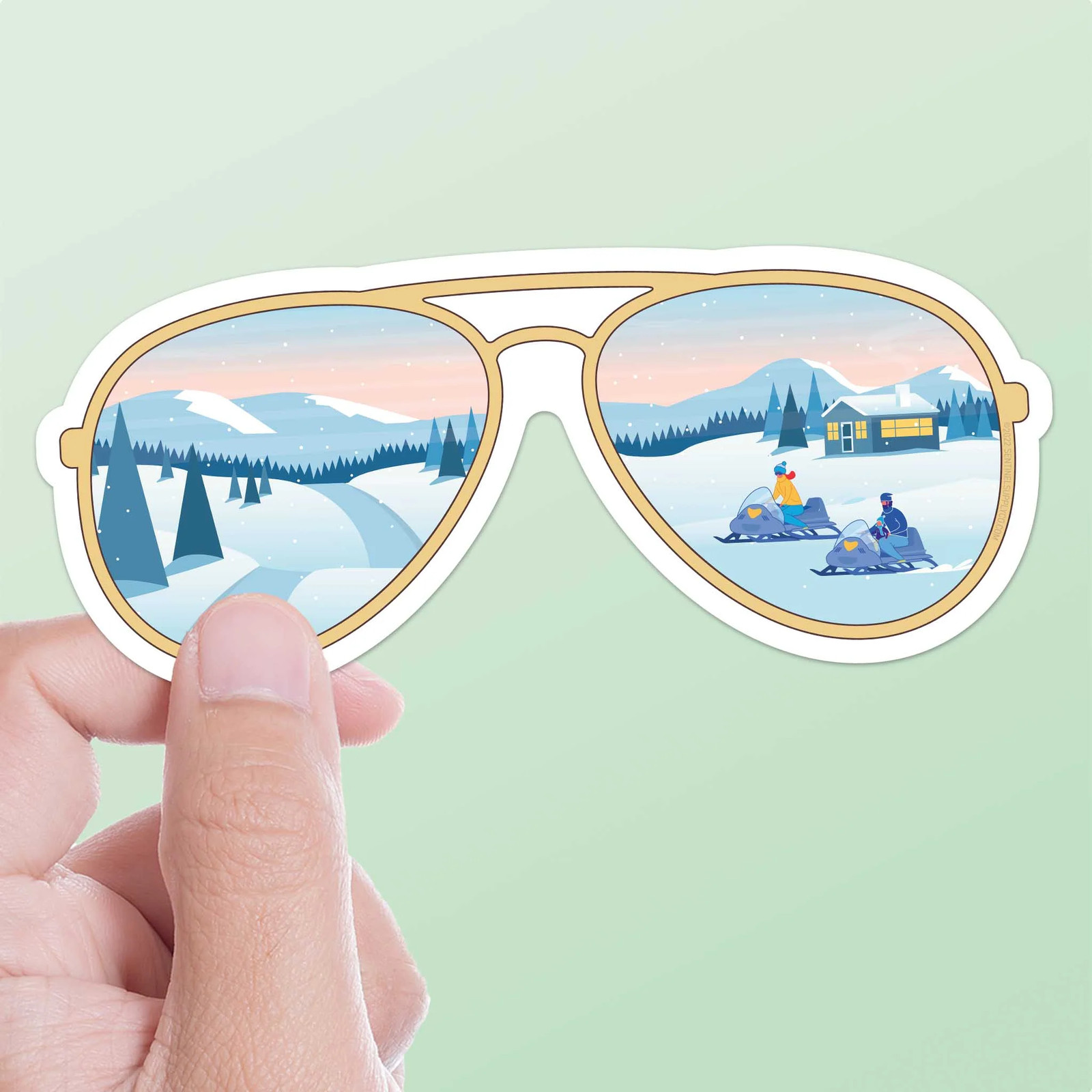 Sunglasses Snowmobile Sticker