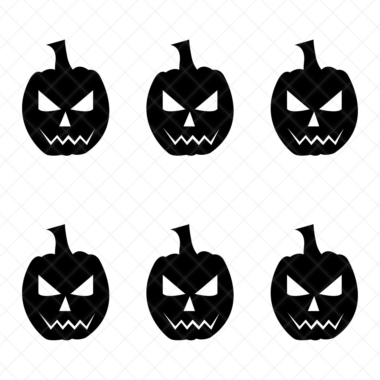 6 Pack Pumpkin Jack Face Vinyl Decals Sticker for Halloween Decoration (002)