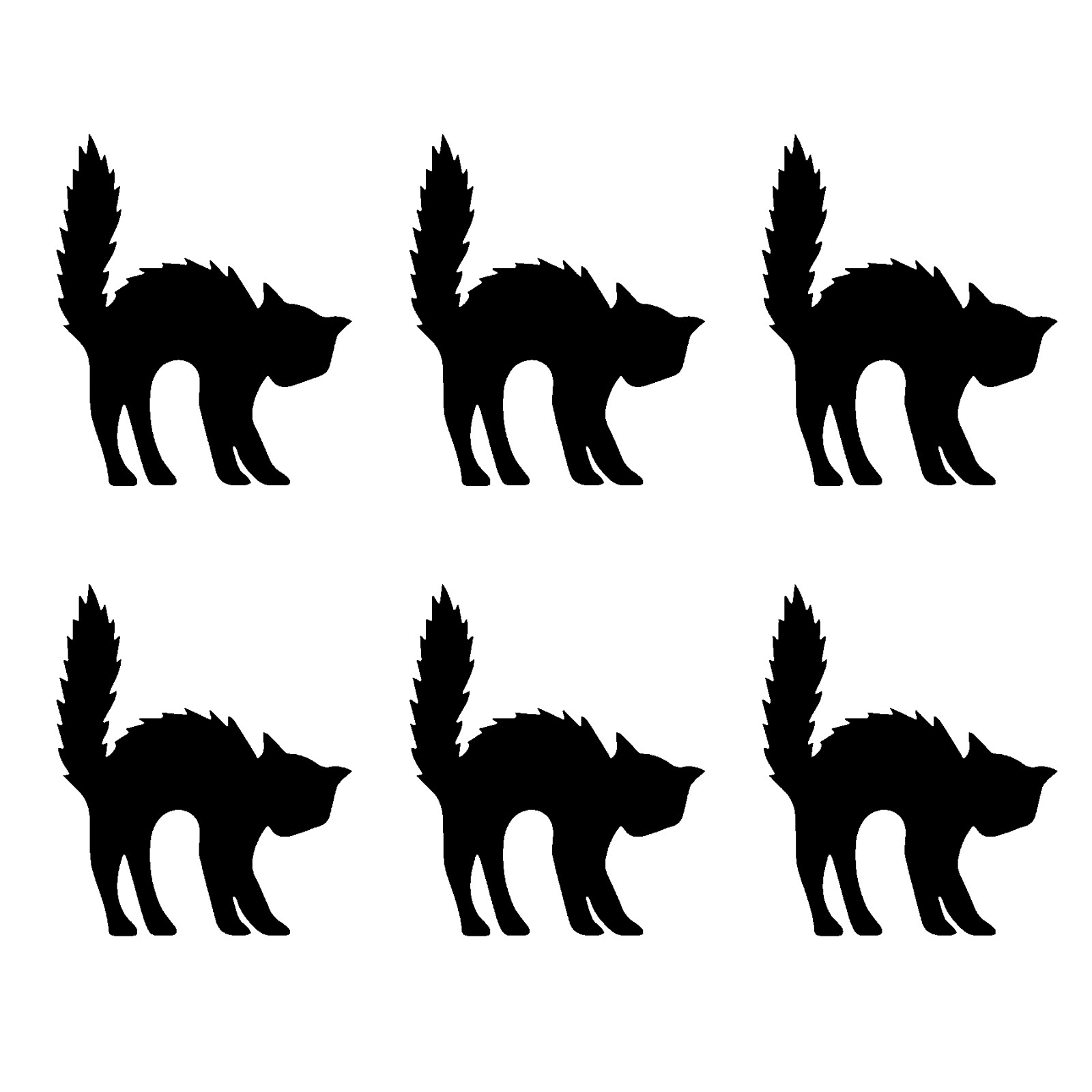 Scared Black Cat Vinyl Stickers – 6 Pack Halloween Decals, Waterproof, Permanent