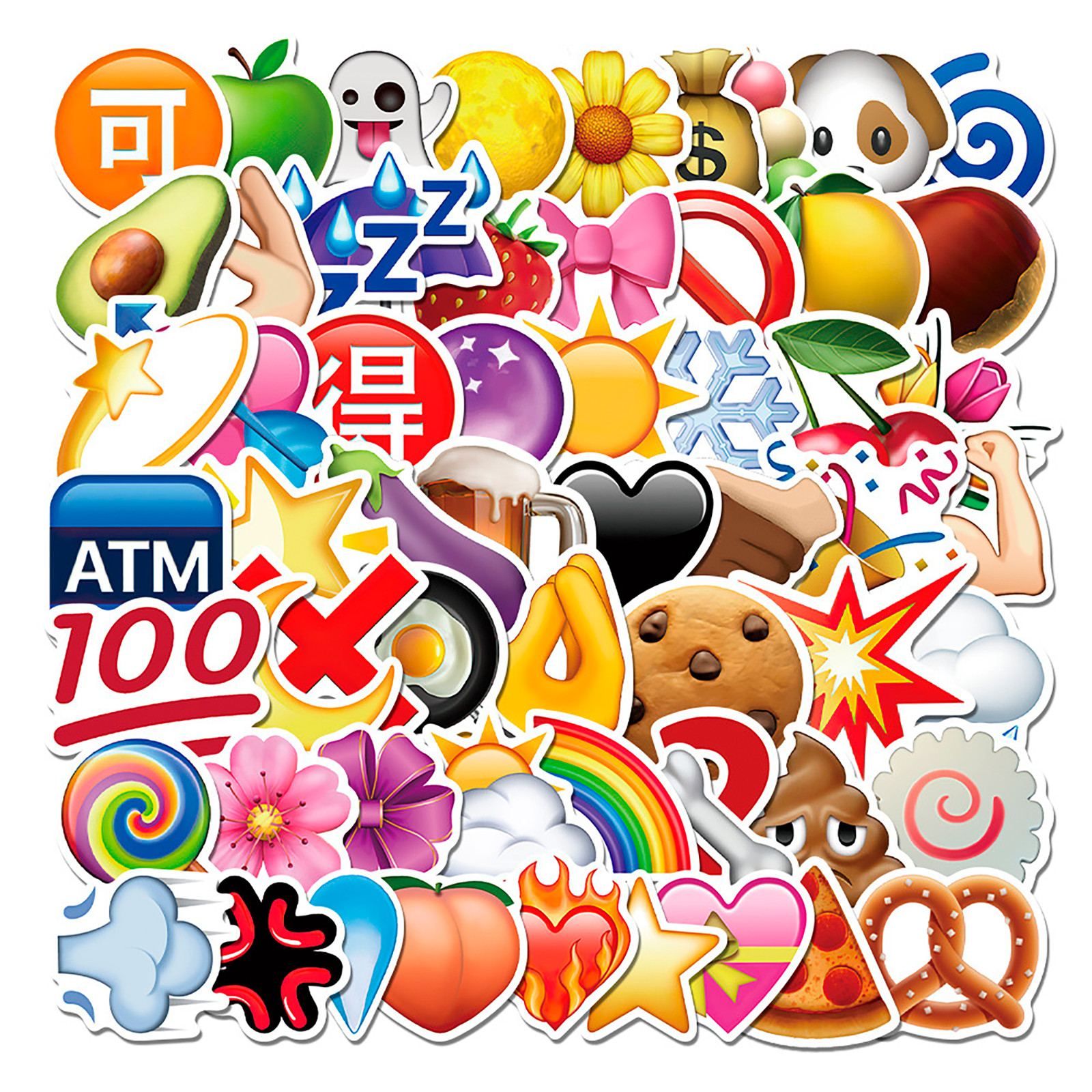 60 PCS Funny Emoji Sticker Pack Smiley Face Kids Stickers Teen Laptop Planner