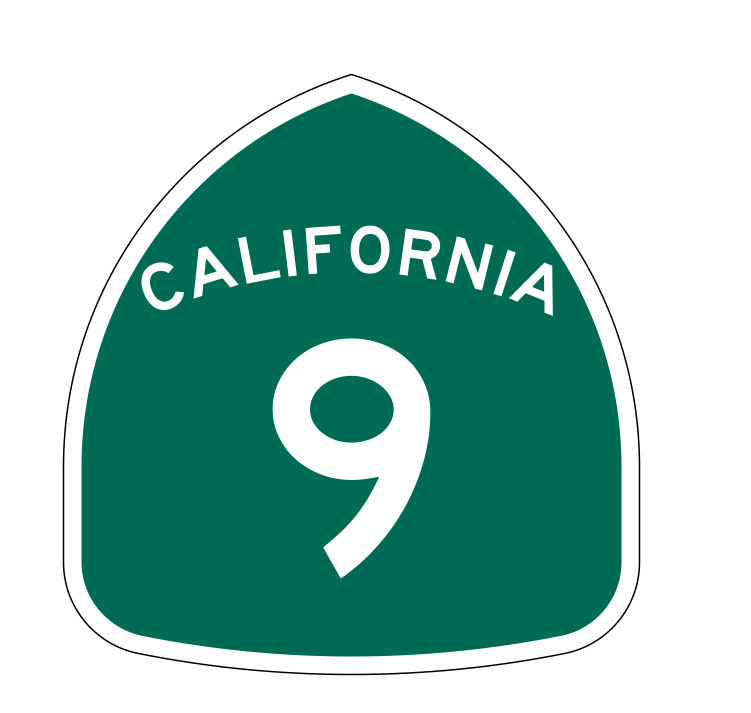 California State Route 9 Sticker Decal R1122 Highway Sign