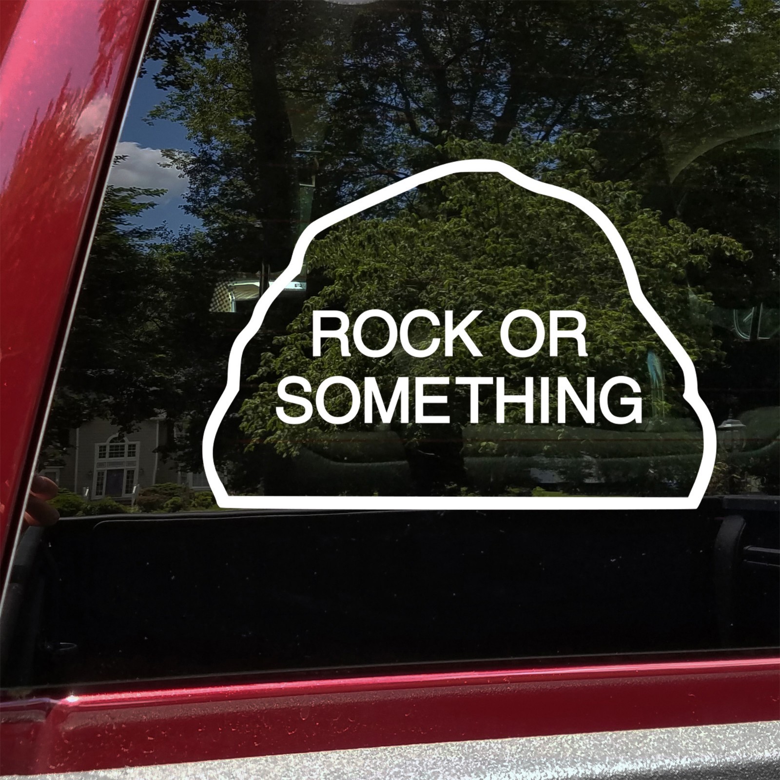 Rock Or Something Survival Humor Vinyl Decal MRE Parody Sticker