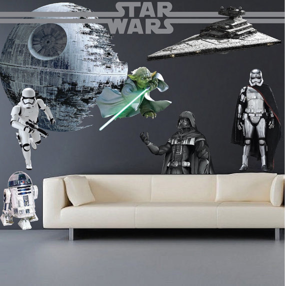 Darth Vader Decal – Star Wars Decal Laptop Decals – Kids Bedroom Wall Mural n80