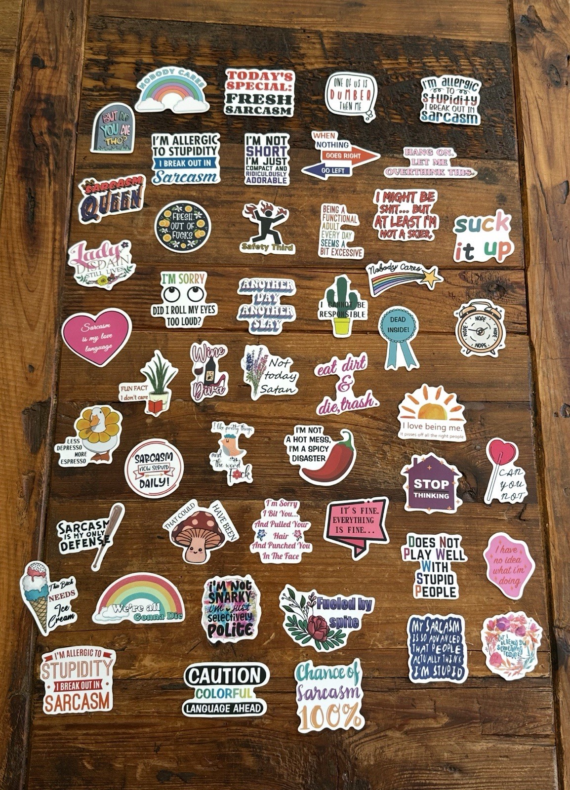 Stickers Pack of 49 Funny Sarcasm Stickers Durable Unique Laptop Bottle Thermos