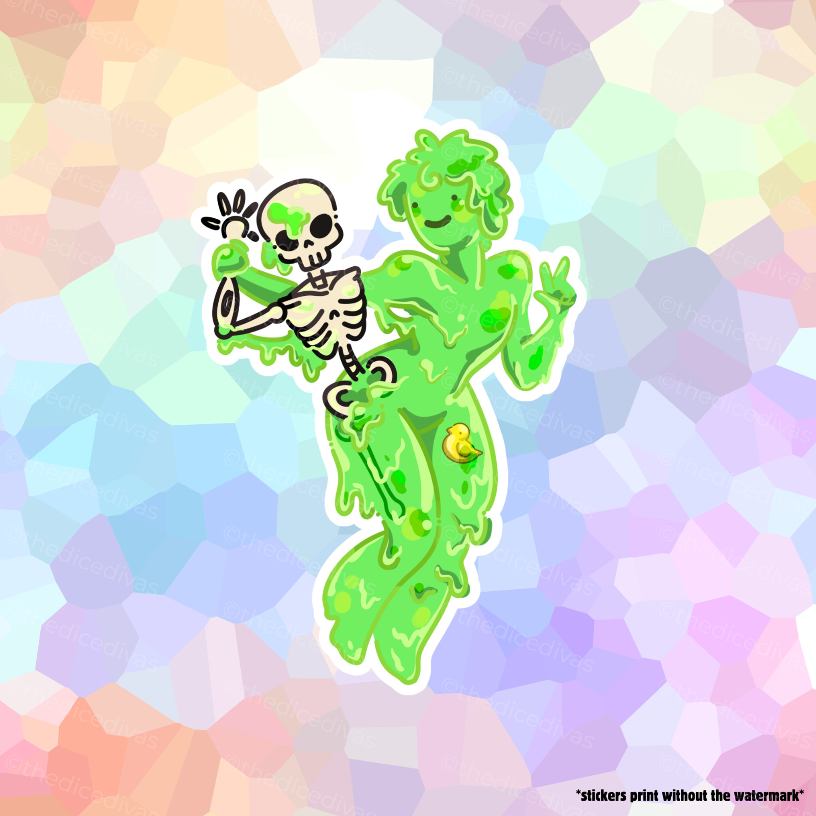 Sticker: Humanoid Cube – Gelatinous Cube, Plasmoid, Dungeons and Dragons, DND