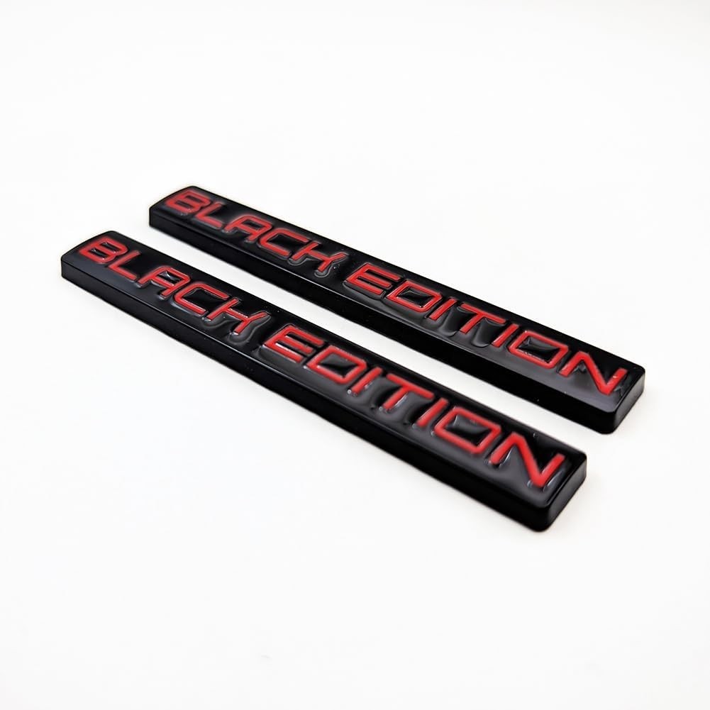 2X Chrome Metal Black & Red Logo Car Emblems – Racing Sport Auto Badge, Easy …