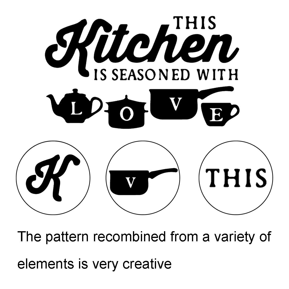 Kitchen Art Font Decorative Wall Stickers PVC Material Decals for Kitchen Wal…