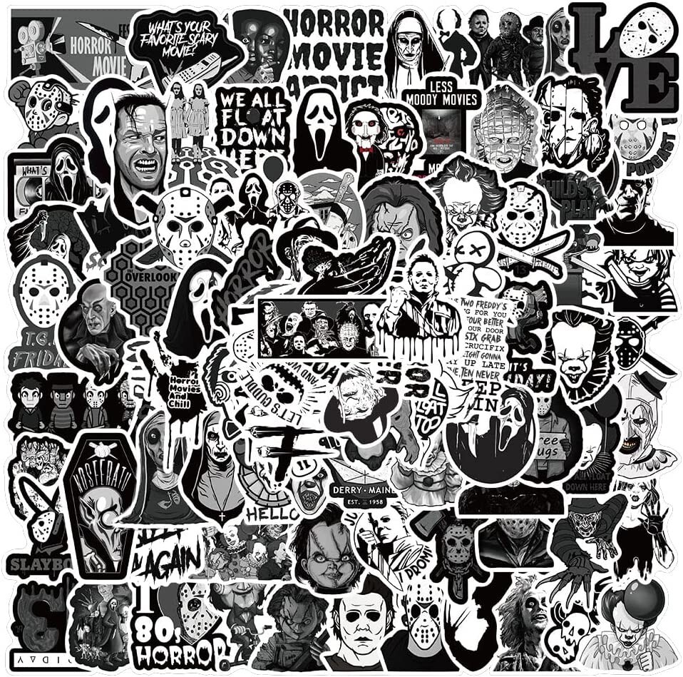 Horror Movie Stickers Waterproof Vinyl for Water Bottles Laptops Lot 10pcs