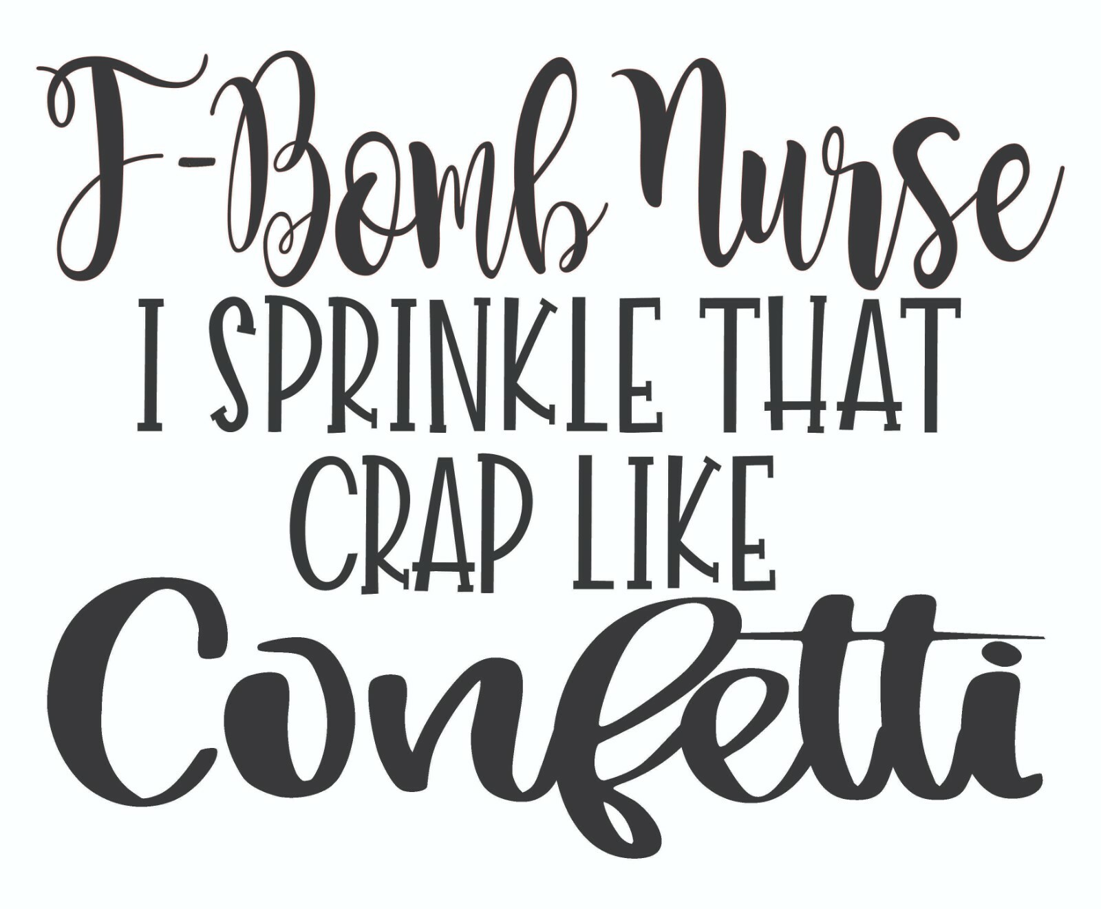 F Bomb Nurse Confetti Decal Sticker for car cup Stethoscope heart