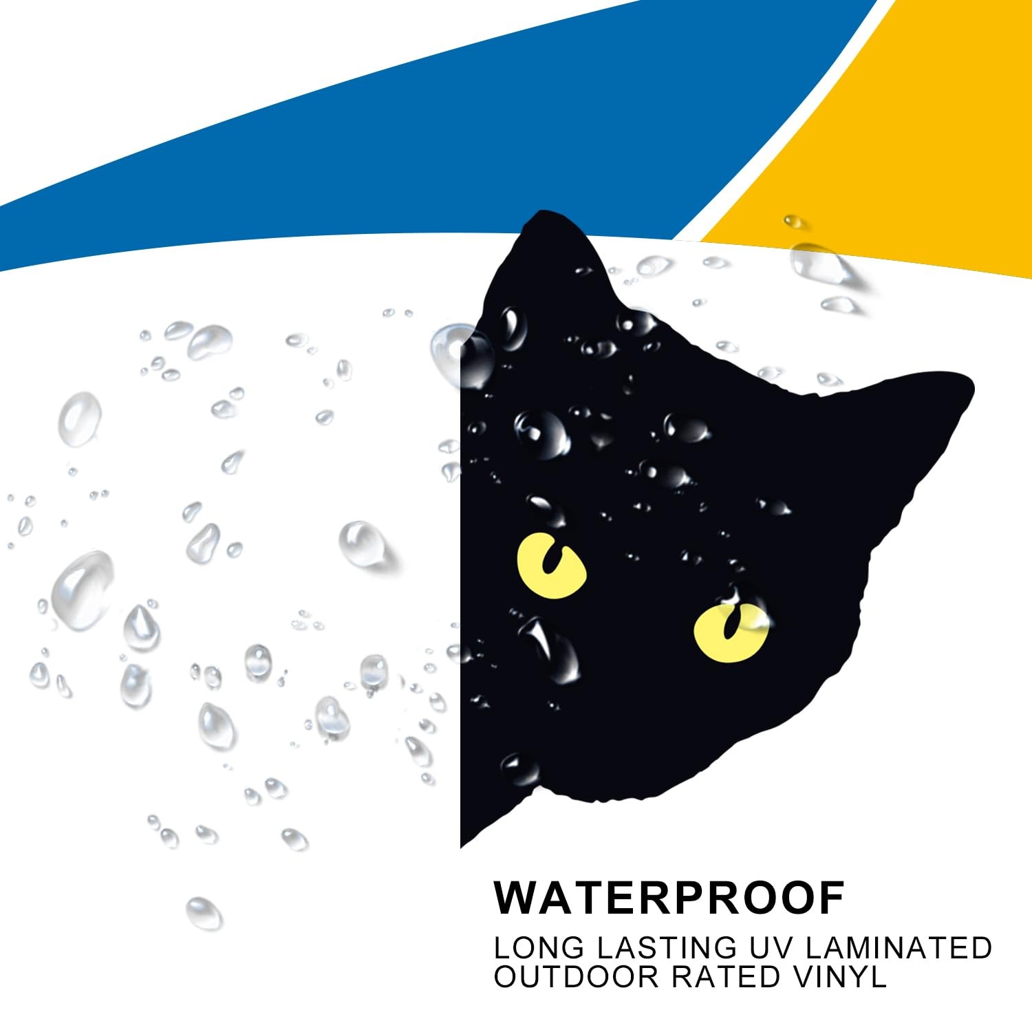 Cat Peeking Car Stickers Watching Magnet Small to Medium, Black -1pcs