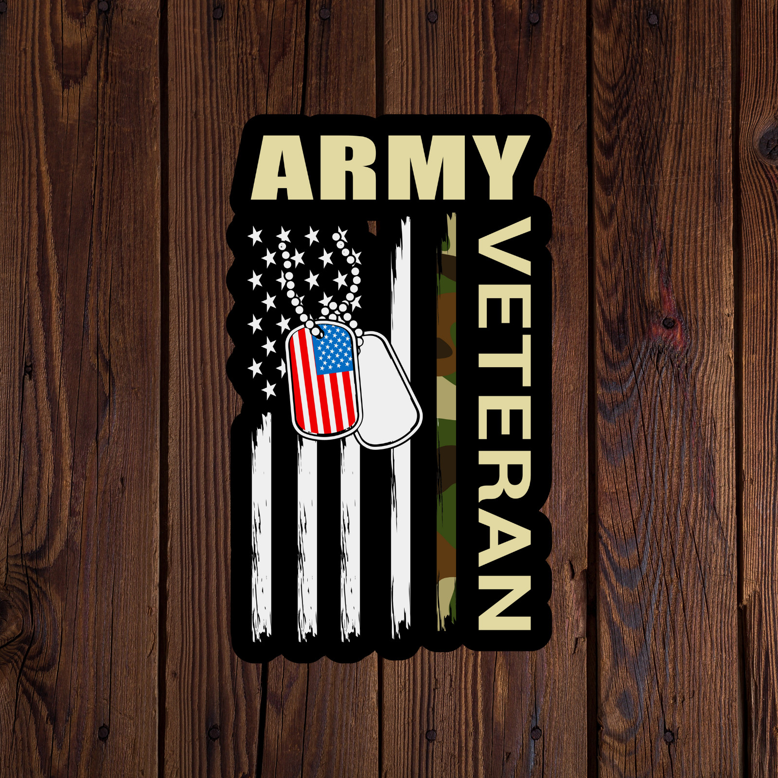 Army sticker vinyl decal US army veteran American flag dog tags novelty mug car