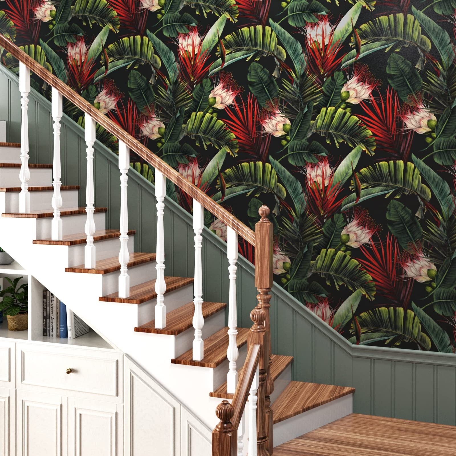 Vintage Floral Peel and Stick Removable Moody Wallpaper – Waterproof Contact …