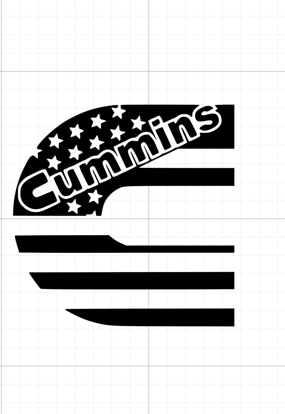Cummins Flag Vinyl Decal For Laptops, Mirrors, Wall, Truck Window